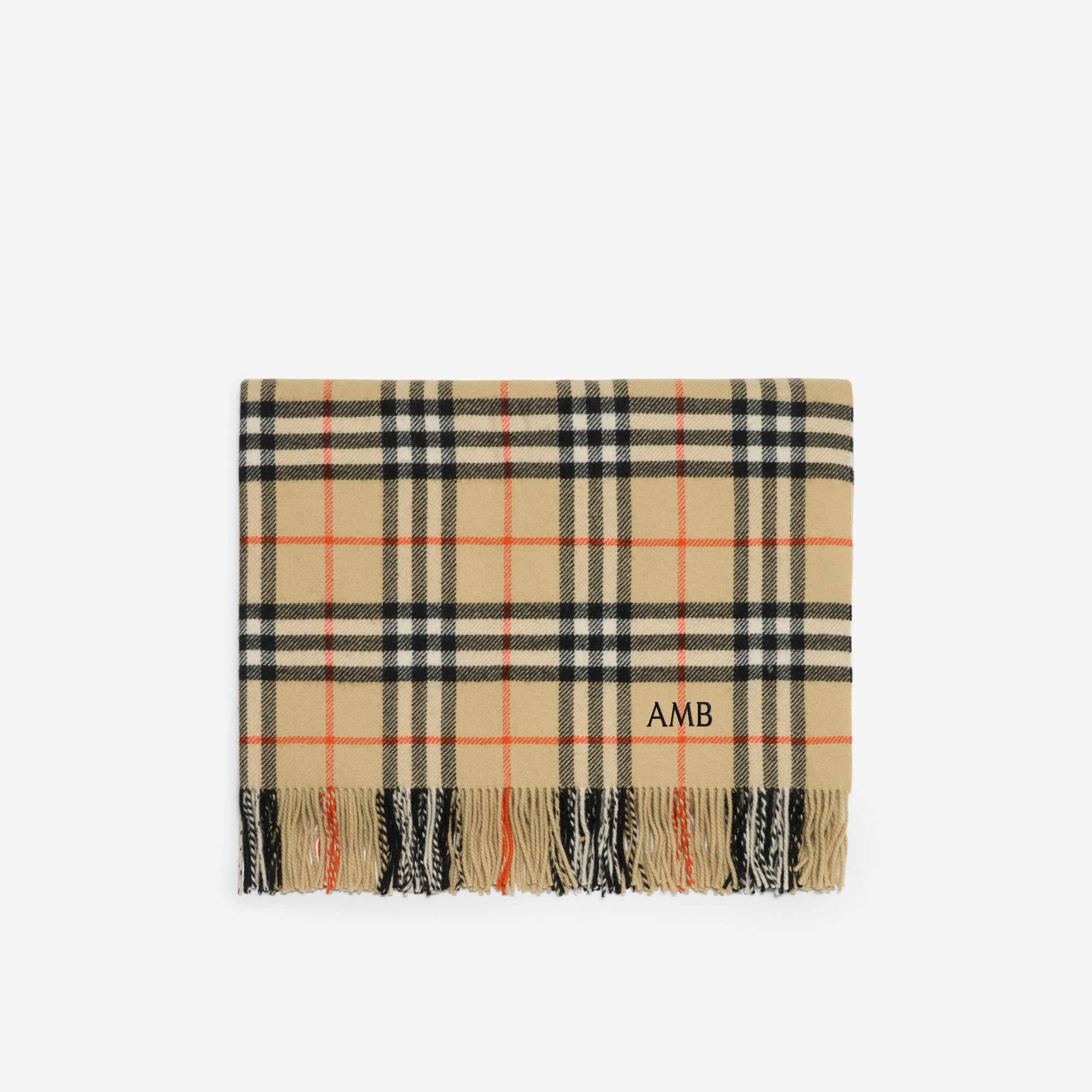 Check Wool Cashmere Blanket in Sand | Burberry® Official